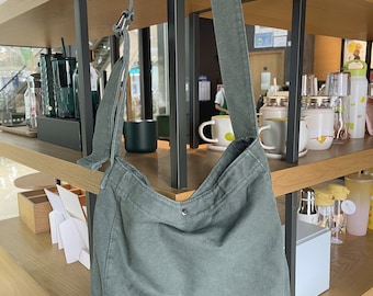 Crossbody Canvas Bag for Women and Men - Slouchy Bag - Shoulder Bags - Messenger Bag - Travel Bags