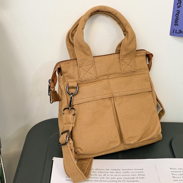 Small Crossbody Canvas Bag for Women - Tote Bag - Slouchy Bag - Shoulder Bags - Messenger Bag - Travel Bags