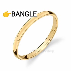 Gold Plated Bangle | Gold Bangle Bracelet | Gold Stackable Bangle | Bracelet for Women | Plain Bangle Bracelet | Dainty Gold Bracelet.