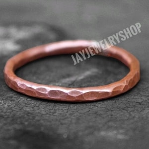 Hammered Copper Ring,  Minimalist Friendship Ring, Thin Copper Rings, Copper Ring, Stacking Ring, Hammered Rings, Copper Band, Mini Copper .