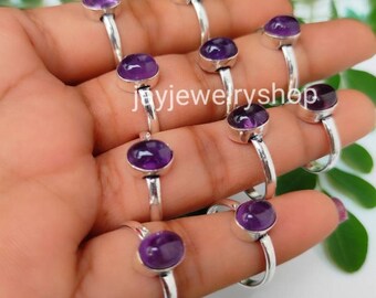 Amethyst Ring, Wholesale Lot Ring, Amethyst Edelstein Ring, Kristall handgefertigt Ring, Ring für Frauen, 925 Versilbert Ring, Schmuck Bulk Sale!