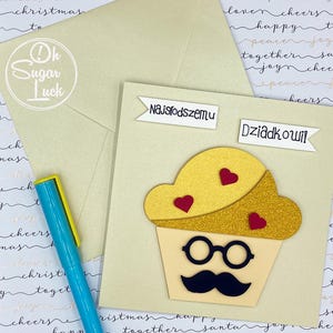 Personalized 3D greeting card for Grandfather or Father – custom Text, perfect for Father's Day or Grandfather's Day