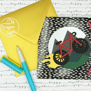 Mountain bike greeting card, occasion card for MTB, enduro fans, single track lovers, mountainscape card