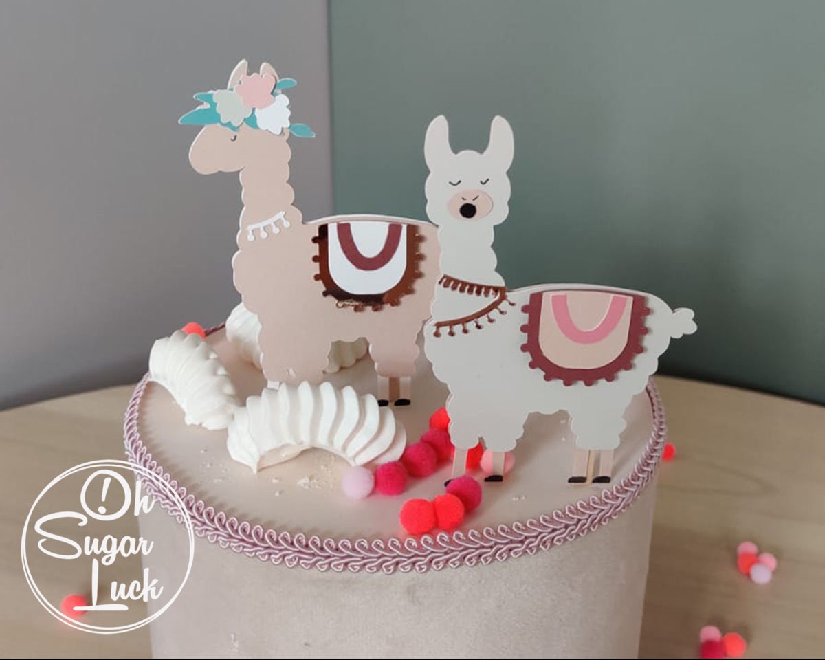Cake Topper Lama – 5 Stück, 9-20 Cm, Bunte Tortenfiguren Für Kuchen & Cupcakes, Im Boho-Stil