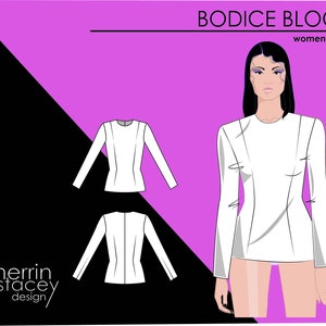 Bodice block: womenswear pattern printable PDF Australian/UK Size 6-18 European 36-46 US 4-14