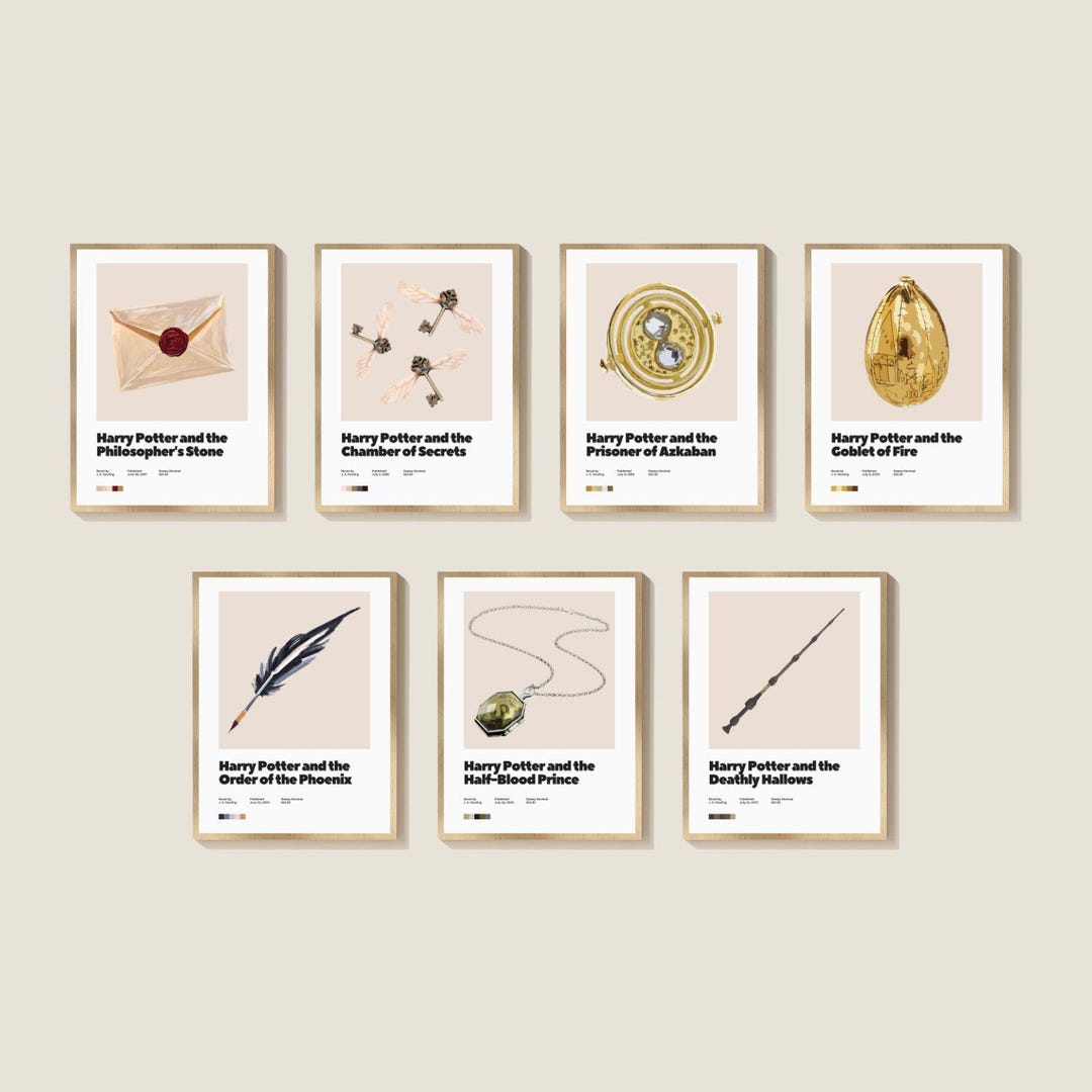 Harry Potter Wall Art Collection Minimalist Print Set of 7 Instant ...