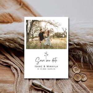 Floral save the date template | Poppy save the date card | Canva save our date template | Editable save the date | DIY save the date card
