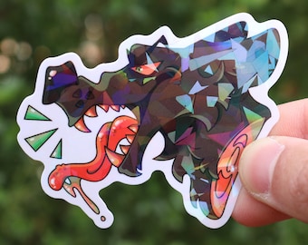 Punk Wolf Holographische Vinyl-Aufkleber