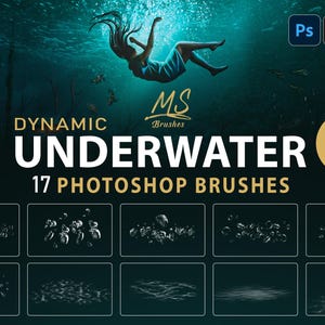 Pinceles submarinos para Photoshop: Burbujas, ondas y luces (ABR, descarga digital)