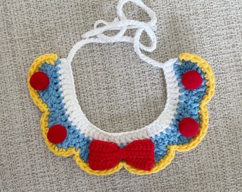 Pajarita colorida con pompón para gatos y perros pequeños, collar de ganchillo hecho a mano para gatitos, pañuelo único y adorable para cachorros, regalo de accesorio de ropa para mascotas
