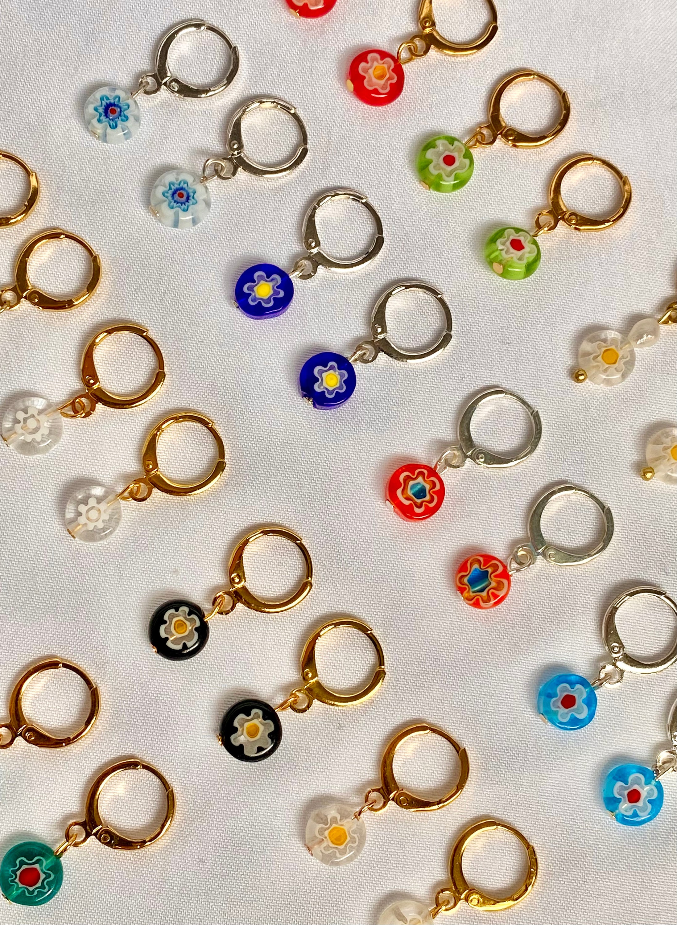 Boucles d'oreille lune - fleur - renai-sens