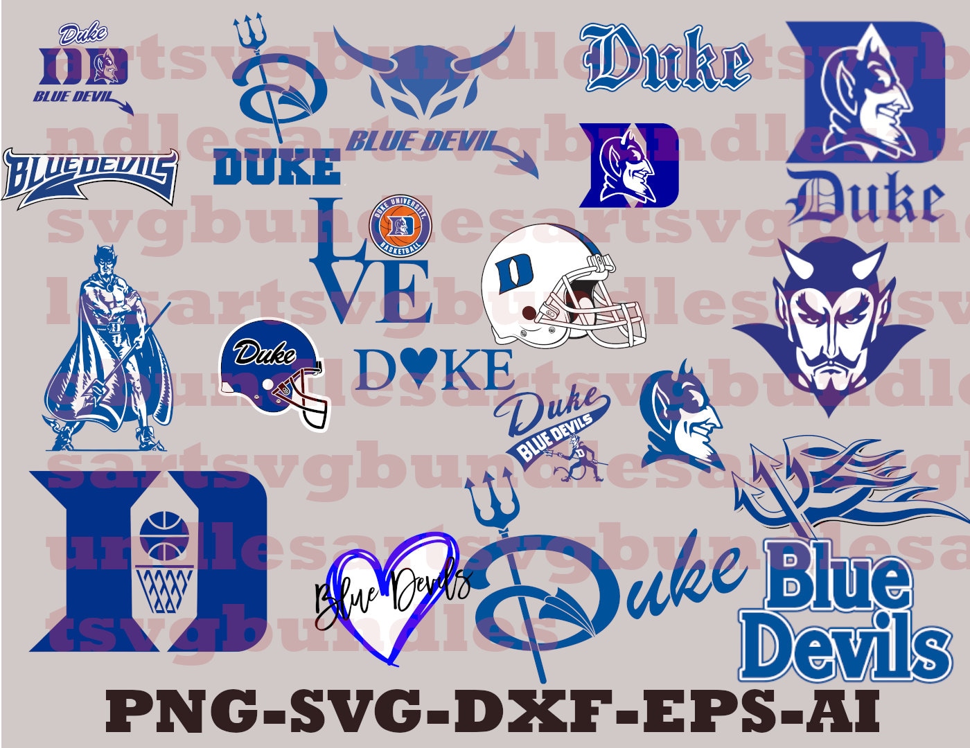 Duke Blue Devils Bundle pngsvgepsdxfai (Download Now) Etsy