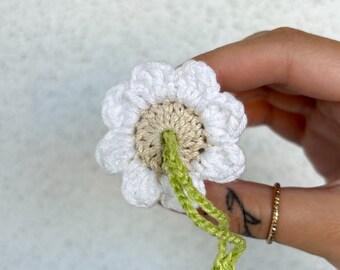Crochet Flower Drawstring Bag: Handmade Cotton Cinch Pouch