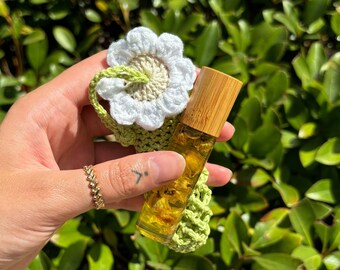 Floral Crochet Bag & Golden Hour Perfume Roller Duo