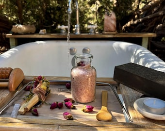 Rose Himalayan Bath Salt Soak: Floral Skin Firming