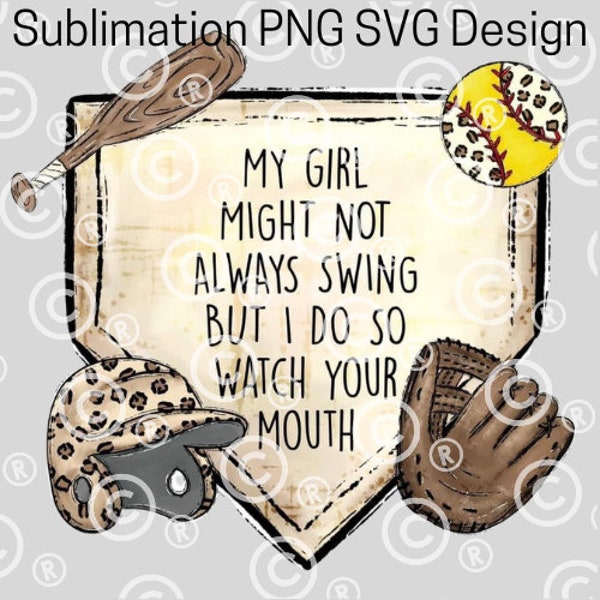 my boy girl may not always swing bundle Funny Sublimation Digital Design: My Boy May Not Swing but I Do - Instant Download