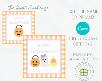Editable Halloween Favor Tags Boo Gift Tags Costume Party Trick Or Treat Favor Tags Party Download Printable Template CANVA