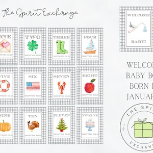 Bébé garçon JANVIER : Cartes d'étapes saisonnières