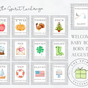 Bébé garçon AOÛT : Cartes d'étapes saisonnières