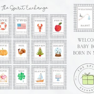 Bébé garçon MAI : cartes d'étapes saisonnières