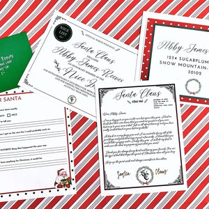 Carta de Papá Noel/ Cartas de Navidad/ Carta de Papá Noel/ Correo del Polo Norte/ Carta de Papá Noel/ Certificado de Lista Bonita/ Correo / Personalizado