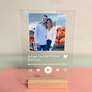 Personalized Acrylic Song Plaque with Wooden Stand