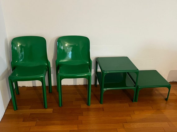 Artemide Vico Magistretti Green Chair Selene - Etsy