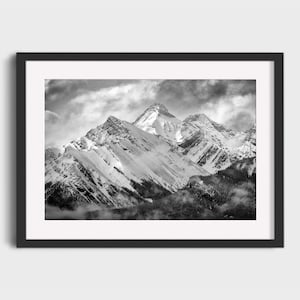 Misty Mountains, Kananaskis Country, Fine Art Photography Black and White Print, Alberta, Canada, Rocky Mountains, Canadian Rockies Wall Art