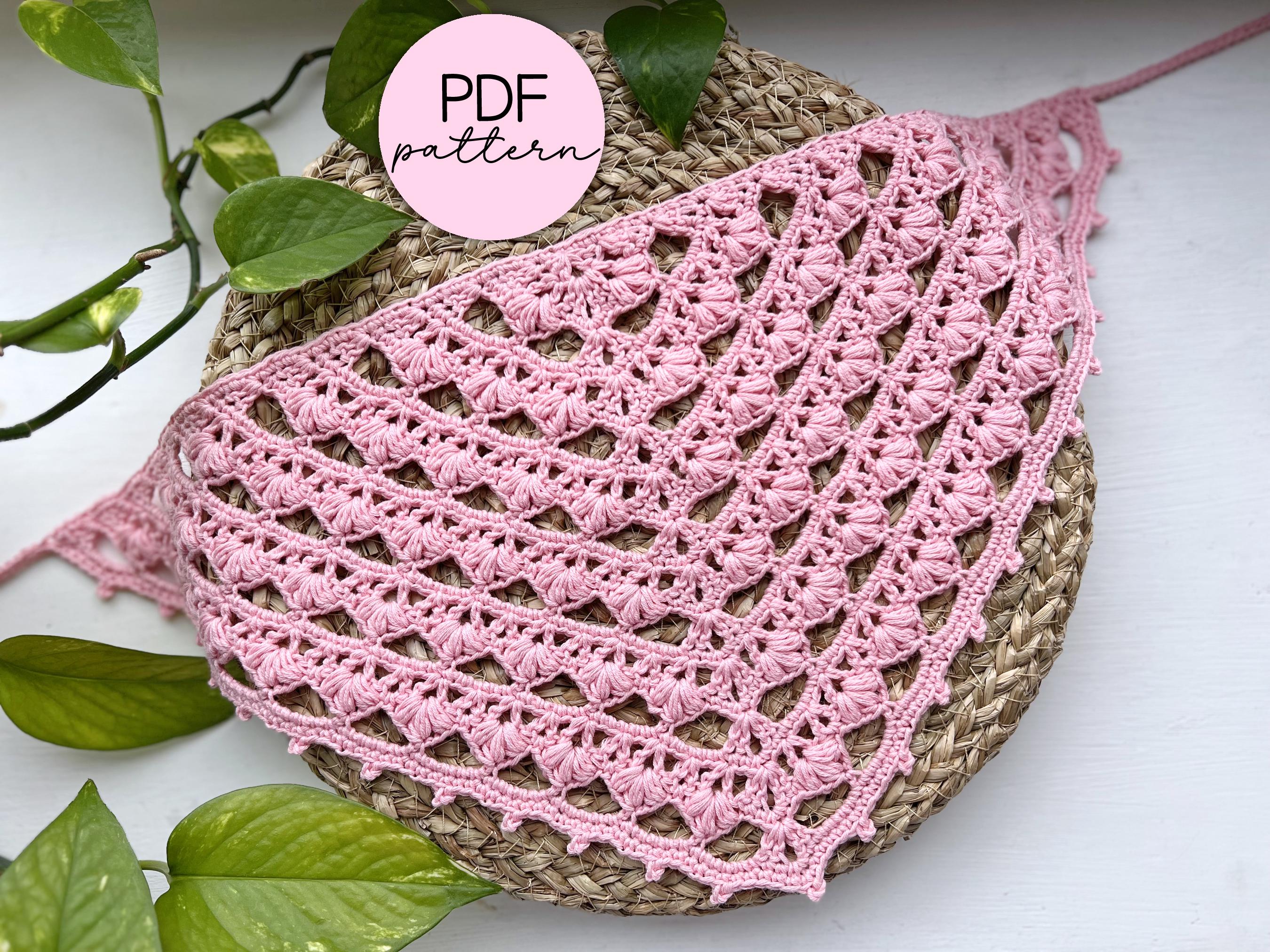 Crochet Pattern: Flower Puff Bandana V2, PDF Digital 