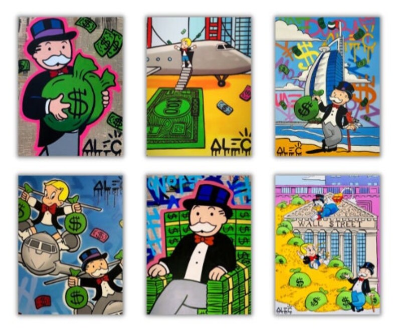 Alec Monopoly Posters/ Wall Art 6 Posters PNG/ JPG/ PDF Etsy