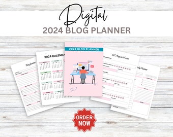 Blog Planner, Daily Weekly Monthly, Planner Organizer, Writer Notebook, Goal Setting Journal, Cute Gift