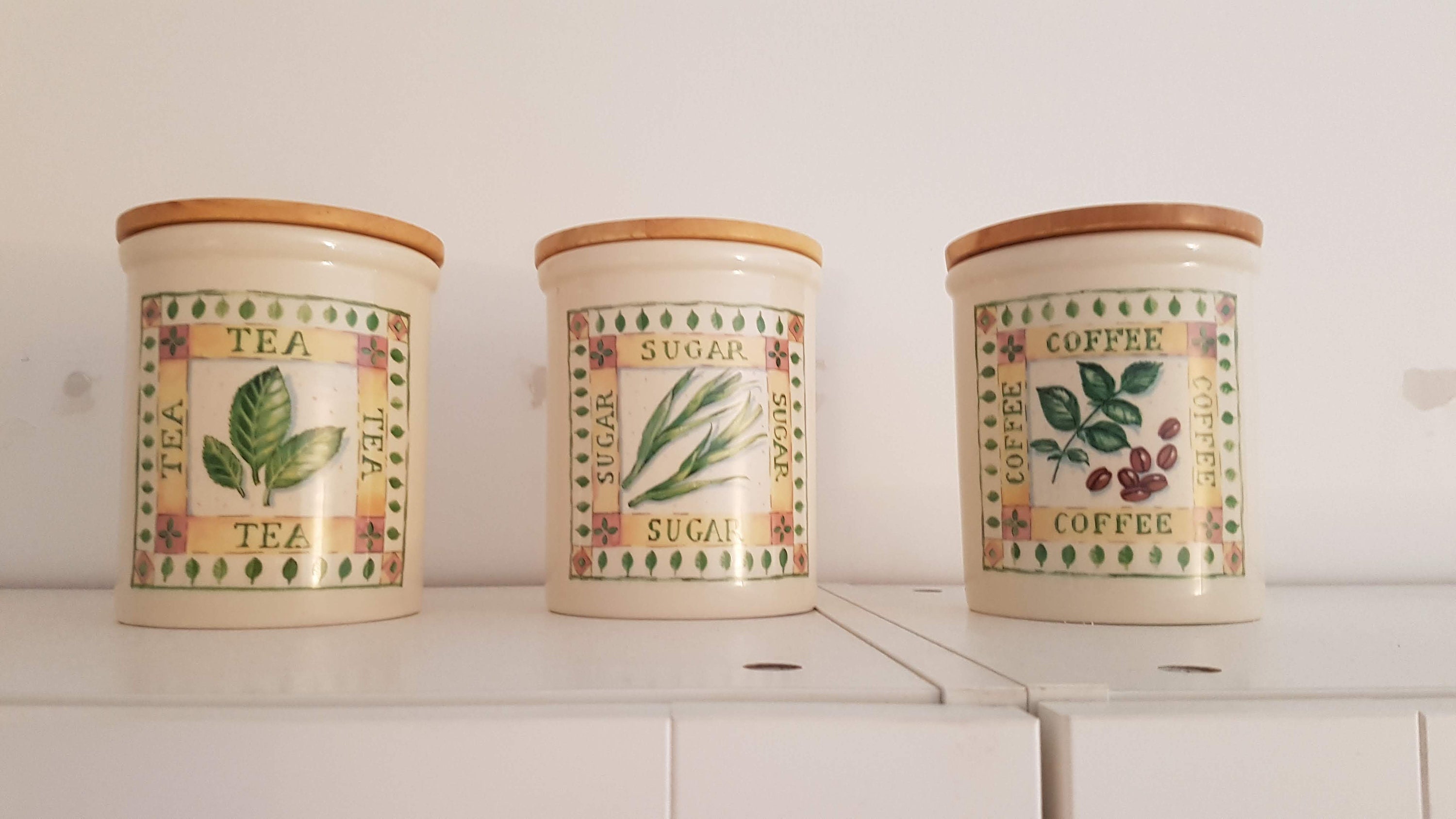 Lot de 3 Pots en Porcelaine Anglaise Cloverleaf Vintage