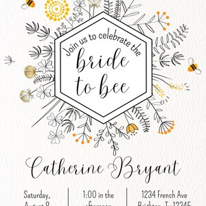 Bride to Bee Bridal Shower Invitation - Personalized