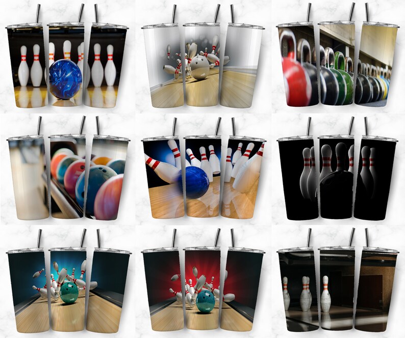 Bowling Tumbler Bundle Png Sublimation Design 20oz Skinny Etsy