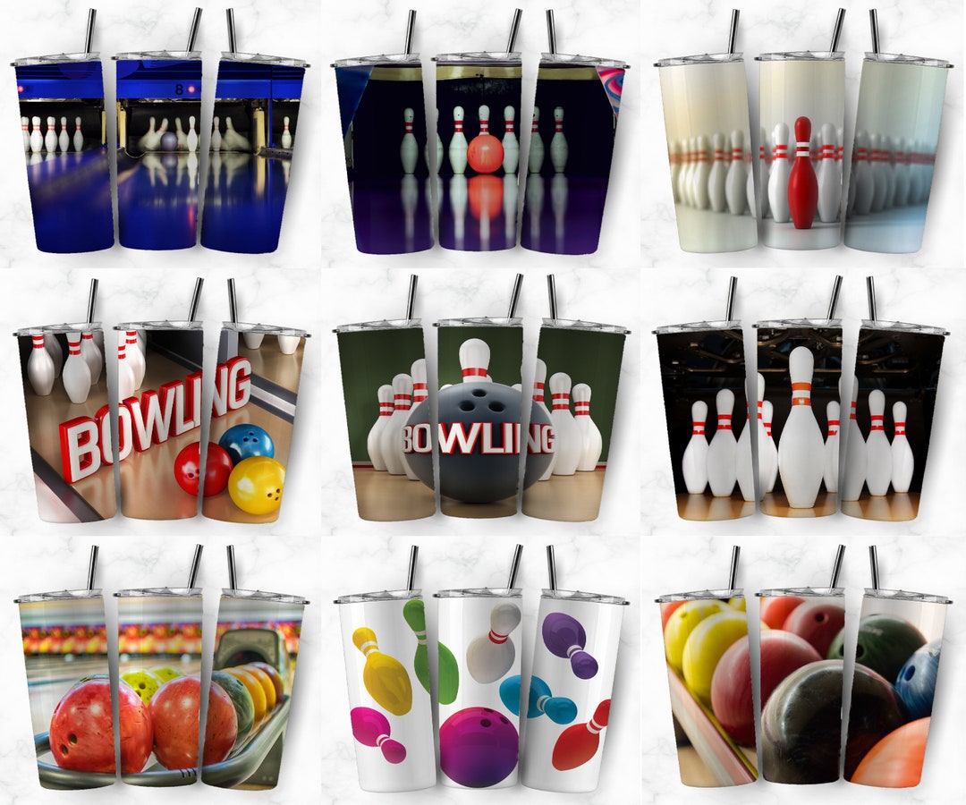 Bowling Tumbler Bundle , Png Sublimation Design 20oz Skinny Tumbler