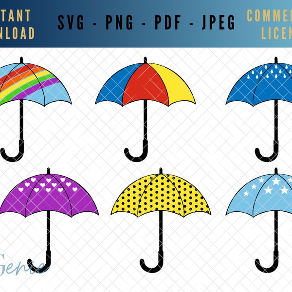 Umbrella SVG bundle, parasol SVG, brollie cut file, canopy vector, wet weather SVG, raining svg template, rain silhouette, umbrella stencil