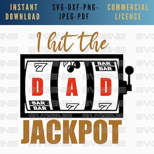 Ich schlage den Papa Jackpot svg, Vatertag svg, bester Papa svg, Papa Geburtstag svg, Spielautomat Vektor, Obstmaschine svg, Vegas Clipart