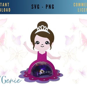 Prinzessin Süßigkeiten Halter SVG, Weihnachtsschmuck SVG, Ballerina SVG, Ballerina Svg, Party Deko SVG