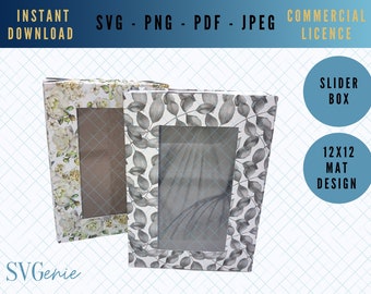 Slider Box SVG Template with Window (Digital Download)
