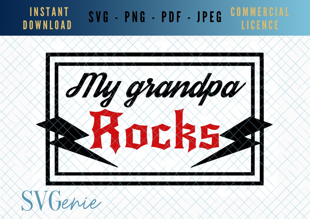 My Grandpa Rocks SVG, Rock and Roll Design (digital Download) - Etsy