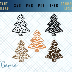 Animal print Christmas tree svg, leopard print Christmas tree vector, Christmas tree svg, patterned Christmas tree svg, Xmas tree svg