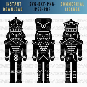 Pacote SVG de quebra-nozes, silhueta de quebra-nozes, boneca de Natal svg, arquivo de corte de soldado de brinquedo, vetor de menino baterista, quebra-nozes real svg,