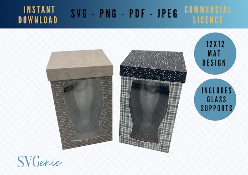 Pint Glass Box SVG Template, Beer Gift Box Cut File (Digital Download) image 1