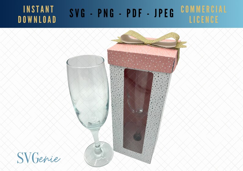 Flute Box SVG Template Champagne Glass Box Vector Prosecco Etsy Canada
