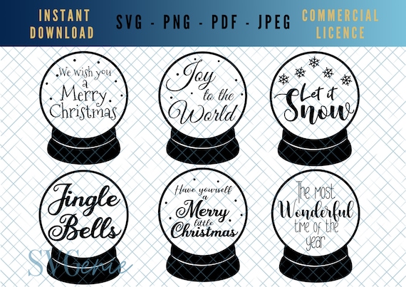Snowglobe SVG Bundle, Christmas Lyrics Svg, Xmas Song Vector