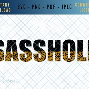 Sasshole SVG, sassy cut file, funny mum quote SVG, sarcastic girl svg, parenting svg, queen of sass svg,  mother daughter snarky saying svg