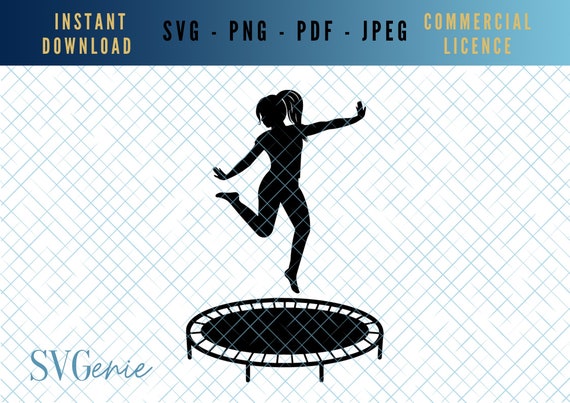 Chica en trampolín SVG trampolín SVG gimnasio svg silueta - Etsy