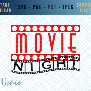 Movie Night SVG, Paar Nachtsvg, Familie Nachtsvg, Kino svg, Datum Nacht svg, Film Reel Vektor, Showtime svg, Broadway svg