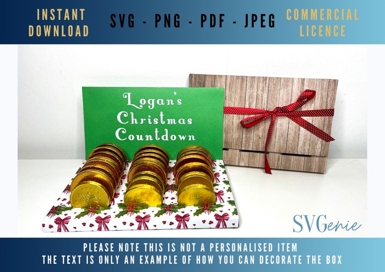 Christmas Countdown SVG Chocolate Coin Holder SVG Advent - Etsy