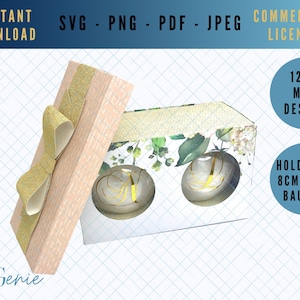 Dubbele kerstbaldoos SVG, doos sjabloon voor twee kerstballen, dubbele presentatiedoos, 8cm kerstbaldoos, dubbele kerstversiering doos vector